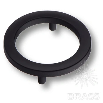 Brass Ручка кольцо 6220 Matt Black черный 64 мм фото 1