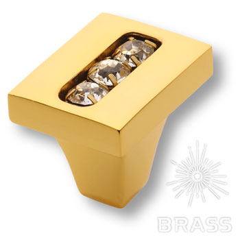 Brass Ручка кнопка 0771-003-1 латунь глянцевое золото с кристаллами Swarovski фото 1