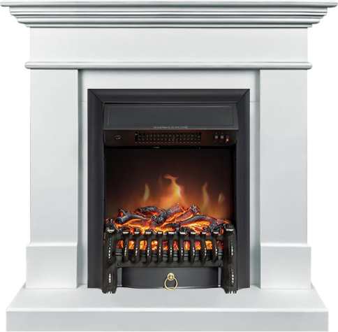 Каминокомплект California SFT - Белый с очагом Fobos FX Black (разборный) фото 1