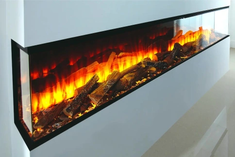 Трехсторонний электрокамин с обогревом BRITISH FIRES New Forest 2400 with Signature logs - 2400 мм фото 10