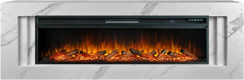 Каминокомплект Line 60 SFT White Marble (Разборный) - Белый мрамор с очагом Vision 60 LOG LED фото 1