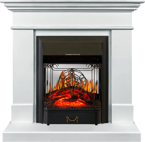 Каминокомплект California SFT - Белый с очагом Majestic FX M Black (разборный) фото 1
