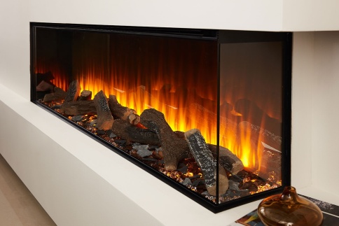 Трехсторонний электрокамин с обогревом BRITISH FIRES New Forest 1600 with Signature logs - 1600 мм фото 5