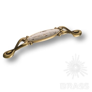 Brass Ручка скоба 15.090.128.PO23W.12 цветочный орнамент / античная бронза 128 мм фото 1
