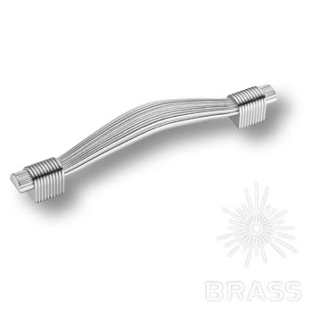 Brass Ручка скоба 7491-400 глянцевый хром 128 мм фото 1
