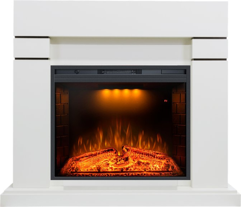 Каминокомплект Lindos - Белый с очагом Emerald 28 фото 1