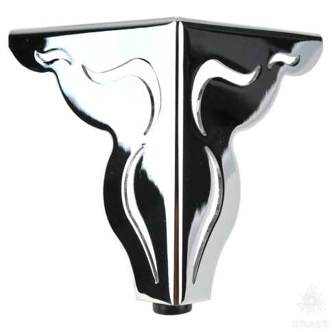 Brass Опора мебельная резная KAX-4620-0120-A01 глянцевый хром 120 мм фото 1