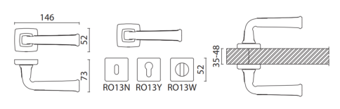 Brass Ручка дверная HA133RO13 GB ASTORIA матовая латунь фото 2