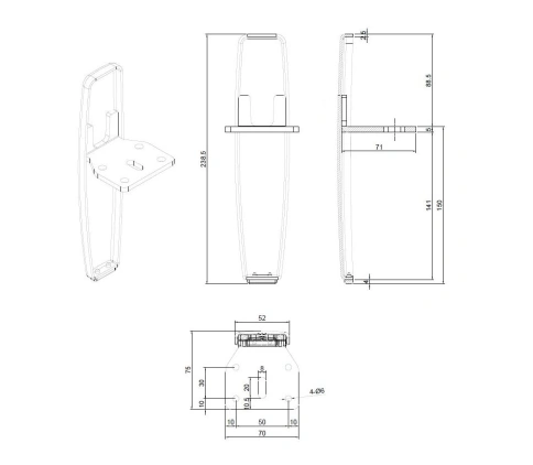 Опора для мебели F920S.240BNDH H=150-240 мм брашированный никель фото 2