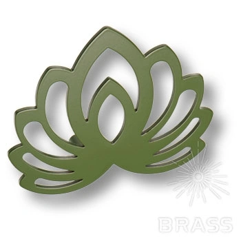 Brass Ручка скоба KKP-1017-B71-Soft Лотос зелёный 32 мм фото 1
