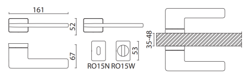 Brass Ручка дверная HA204RO15 NBM TOPAZ матовый никель фото 2