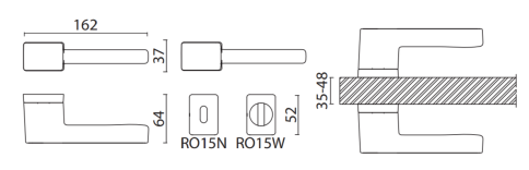 Brass Ручка дверная HA199RO15 NB LINEA D никель фото 2