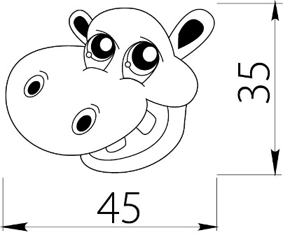 Ручка кнопка детская UM-KID-S-001 Бегемот фото 2