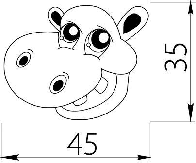 Ручка кнопка детская UM-KID-S-001 Бегемот фото 2