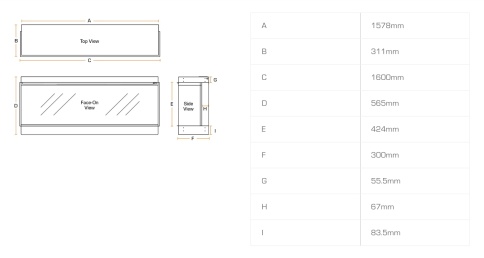 Трехсторонний электрокамин с обогревом BRITISH FIRES New Forest 1600 with Deluxe Real logs - 1600 мм фото 5