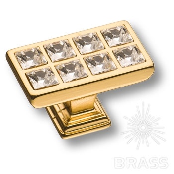 Brass Ручка кнопка 15.349.00.SWA.19 глянцевое золото 24K с кристаллами Swarovski  фото 1