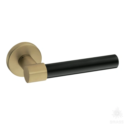 Brass Ручка дверная HA186RO12 GB-GB/AL6 AXE матовая латунь/чёрный фото 1