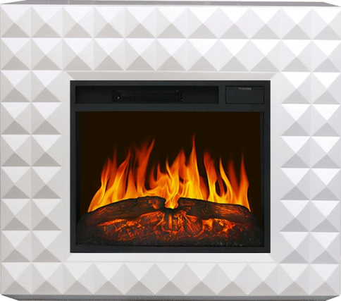 Каминокомплект Diamond - Бьянко белый с очагом Vision 23 LED FX фото 1