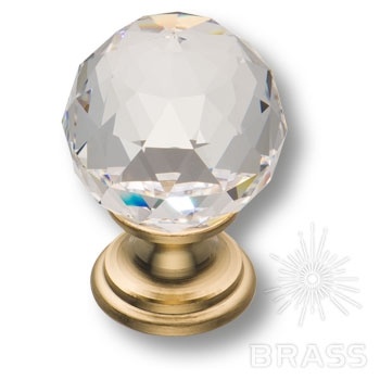 Brass Ручка кнопка эксклюзивная коллекция 9992-100 глянцевое золото с кристаллом фото 1