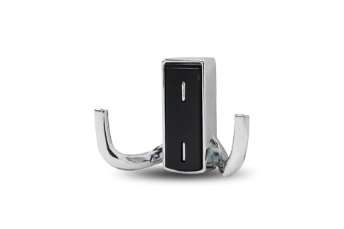 Крючок мебельный двухрожковый RZ397Z.002CP.BL хром-черный фото 1