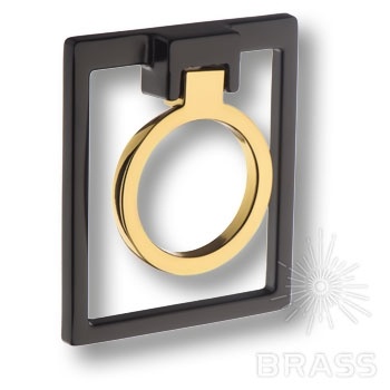 Brass Ручка кольцо 4622 0074 AL6-GL чёрный-глянцевое золото фото 1
