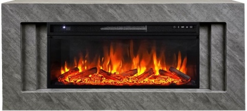 Каминокомплект Line 42 Concrete - Серый бетон с очагом Vision 42 LOG LED фото 2