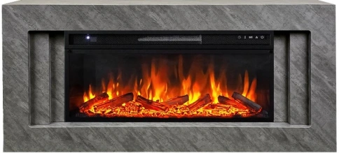 Каминокомплект Line 42 Concrete - Серый бетон с очагом Vision 42 LOG LED фото 2