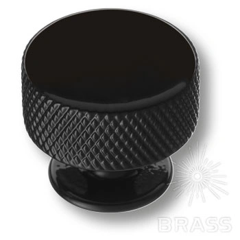 Brass Ручка кнопка 1820 Shiny Black черный глянцевый фото 1