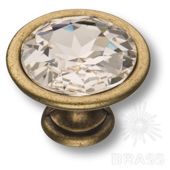 Brass Ручка кнопка эксклюзивная коллекция 27.35.12 SWA античная бронза с кристаллами Swarovski фото 1