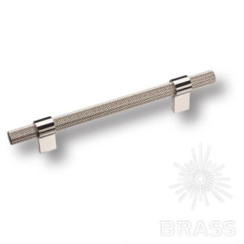 Brass Ручка рейлинг 8774 0128 PN-PN глянцевый никель 128 мм фото 1