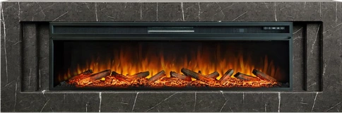 Каминокомплект Line 60 SFT Stone Touch - Серый мрамор с очагом Vision 60 LOG LED фото 1