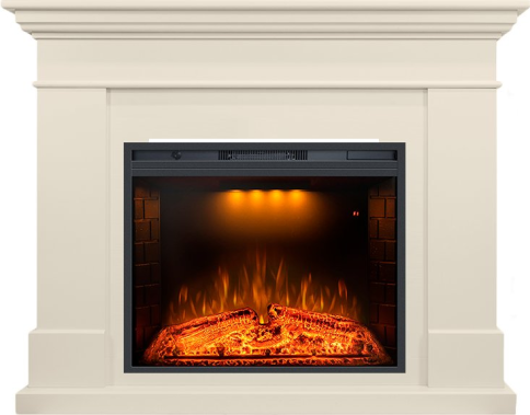 Каминокомплект California - Алебастр, слоновая кость с очагом Emerald 28 фото 1