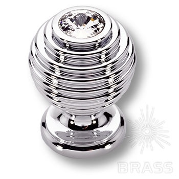 Brass Ручка кнопка с кристаллами Swarovski эксклюзивная коллекция 15.030 SWA 07 глянцевый хром фото 1