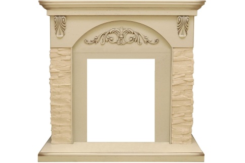 Портал Bern Сланец крупный бежевый / Алебастр темная патина Royal Flame фото 1