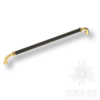 Brass Ручка скоба 362320MP11PC02 глянцевое золото с черной вставкой 320 мм фото 1