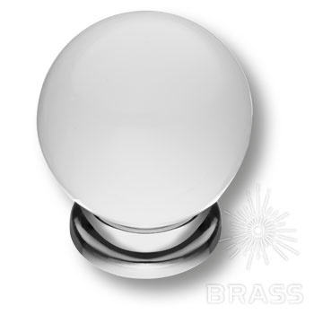 Brass Ручка кнопка 5101-402 глянцевый хром с белым шаром фото 1