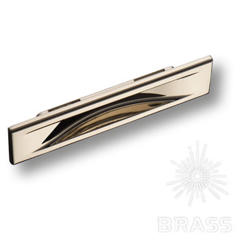 Brass Ручка врезная 4340 0096 PN глянцевый никель 96 мм фото 1