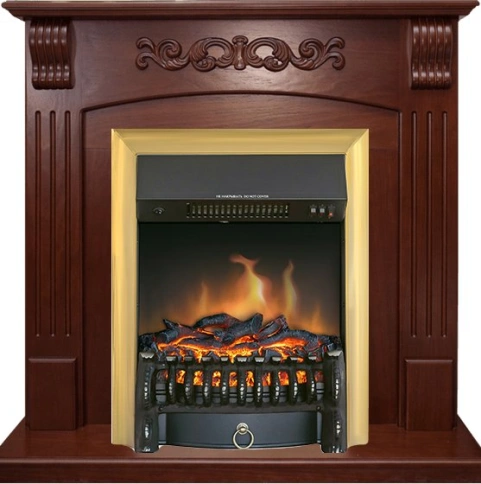 Каминокомплект Sorrento угловой - Орех с очагом Fobos FX Brass фото 1