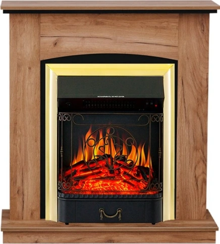 Каминокомплект Barcelona (разборный) - Дуб табачный с очагом Majestic FX Brass фото 2