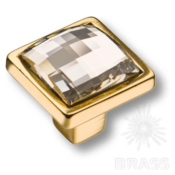 Brass Ручка кнопка 15.320.00.SWA.19 глянцевое золото 24K с кристаллом Swarovski фото 1