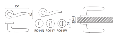 Brass Ручка дверная HA130RO14 OSM ELARA старое серебро фото 2