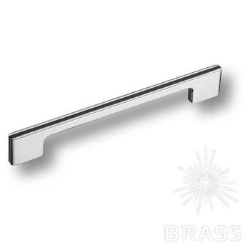 Brass Ручка скоба 182160MP02PL15 глянцевый хром с коричневой вставкой 160 мм фото 1