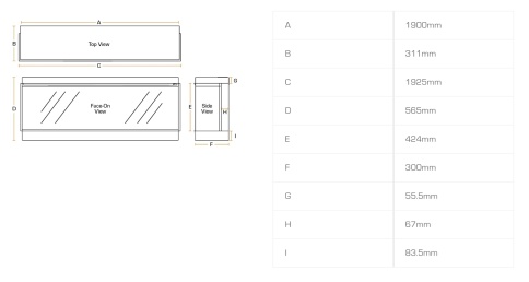 Трехсторонний электрокамин с обогревом BRITISH FIRES New Forest 1900 with Signature logs - 1900 мм фото 11