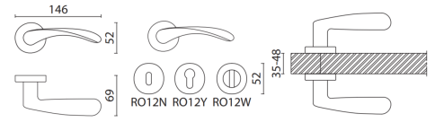 Brass Ручка дверная HA119RO12 BB PERLE матовое золото фото 2
