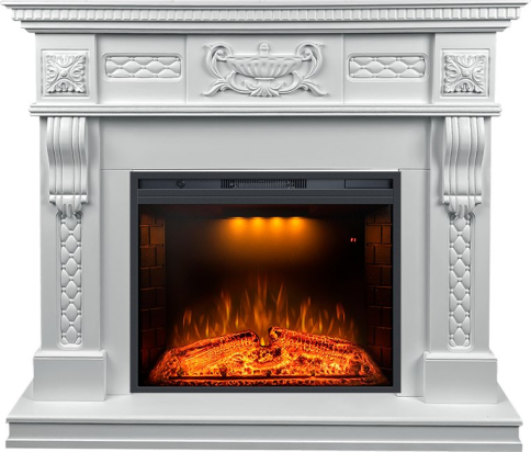 Каминокомплект Corsica - Матовый белый (Высота 1110мм) с очагом Emerald 28 фото 1
