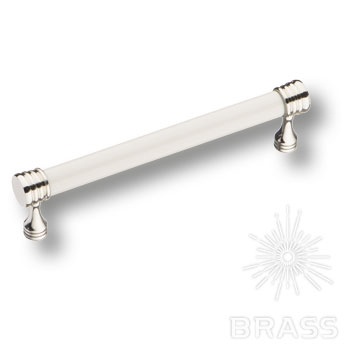 Brass Ручка скоба 2131-51-128-000 белый / глянцевый никель 128 мм фото 1