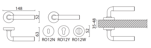 Brass Ручка дверная HA246RO12 GB NORD матовая латунь фото 2