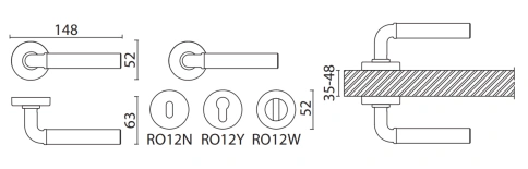 Brass Ручка дверная HA246RO12 CR-CR/AL6 NORD глянцевый хром/чёрный фото 2