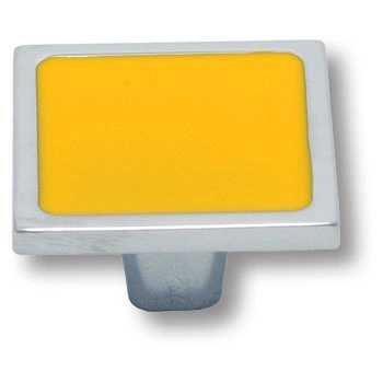 Brass Ручка кнопка детская 03.845.030.030.070 квадрат жёлтый фото 1
