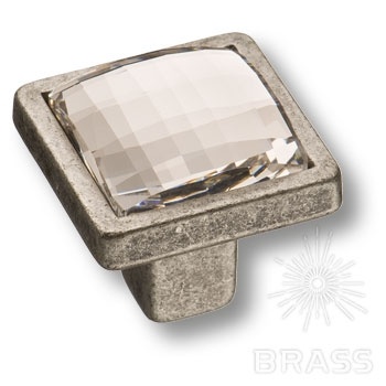Brass Ручка кнопка 15.320.00.SWA.16 старое серебро с кристаллами Swarovski фото 1